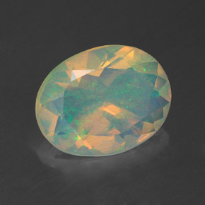 1,38 ctw natürlicher mehrfarbiger Opal, Oval Schliff, Transparent