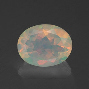 1,33 ctw natürlicher mehrfarbiger Opal, Oval Schliff, Transparent