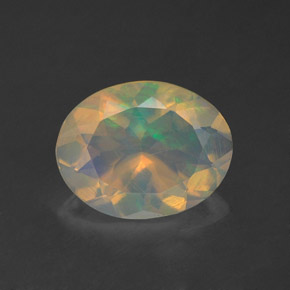 1,24 ctw natürlicher mehrfarbiger Opal, Oval Schliff, Transparent