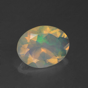 1,24 ctw natürlicher mehrfarbiger Opal, Oval Schliff, Transparent