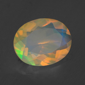 1,59 ctw natürlicher mehrfarbiger Opal, Oval Schliff, Transparent