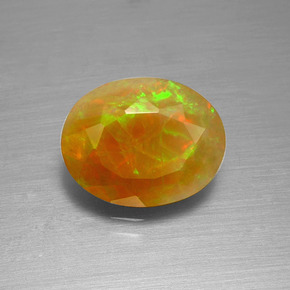 1,51 ctw natürlicher mehrfarbiger Opal, Oval Schliff, Lichtdurchlässig