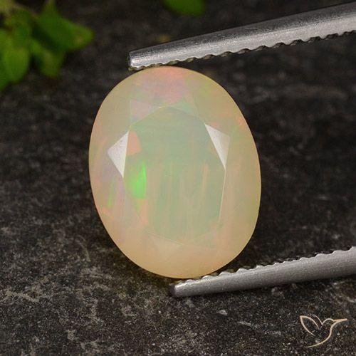 1.96ct Natürlicher Mehrfarbig Opal, Oval, Transparent / Lichtdurchlässig