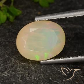 9,17 ctw natürlicher Mehrfarbig Opal, Oval, Transparent / Lichtdurchlässig
