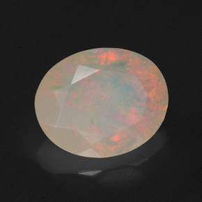 1,57 ctw natürlicher mehrfarbiger Opal, Transparent, Transparent / Lichtdurchlässig