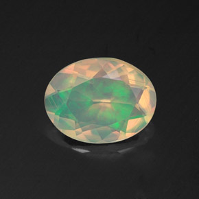 1,10 ctw natürlicher mehrfarbiger Opal, Oval Schliff, Transparent