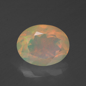 1,25 ctw natürlicher mehrfarbiger Opal, Oval Schliff, Transparent