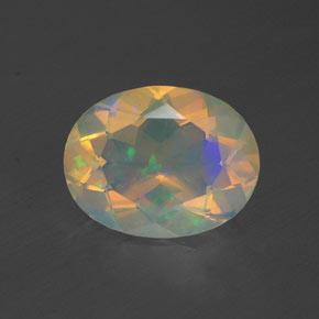 1,23 ctw natürlicher mehrfarbiger Opal, Oval Schliff, Transparent