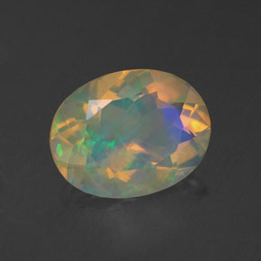 1,23 ctw natürlicher mehrfarbiger Opal, Oval Schliff, Transparent
