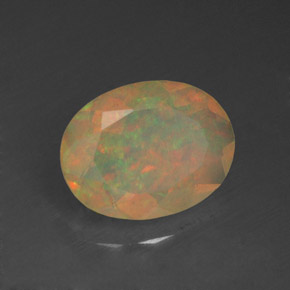 1,14 ctw natürlicher mehrfarbiger Opal, Oval Schliff, Lichtdurchlässig