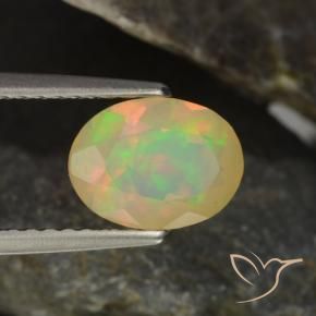 0,94 ctw natürlicher mehrfarbiger Opal, Oval Schliff, Transparent