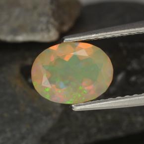 0,92 ctw natürlicher mehrfarbiger Opal, Oval Schliff, Transparent