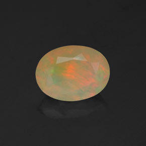 1,02 ctw natürlicher mehrfarbiger Opal, Transparent, Transparent / Lichtdurchlässig