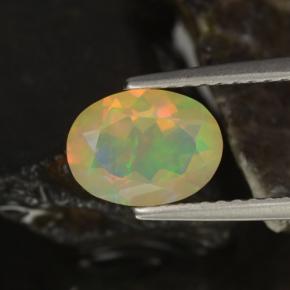 0,88 ctw natürlicher mehrfarbiger Opal, Oval Schliff, Transparent