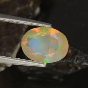 0,88 ctw natürlicher mehrfarbiger Opal, Oval Schliff, Transparent