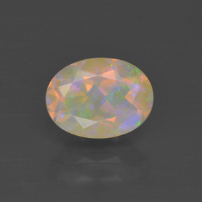 1,06 ctw natürlicher mehrfarbiger Opal, Oval Schliff, Transparent