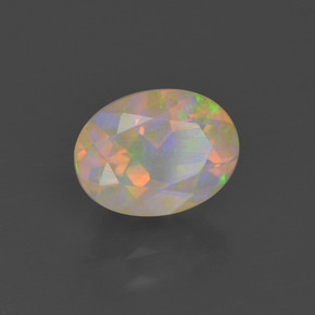 1,06 ctw natürlicher mehrfarbiger Opal, Oval Schliff, Transparent