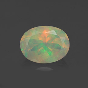 0,92 ctw natürlicher mehrfarbiger Opal, Oval Schliff, Transparent