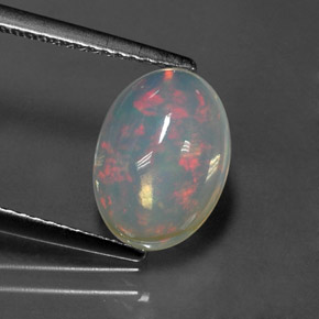 2,01 ctw natürlicher mehrfarbiger Opal, Oval Schliff, Transparent