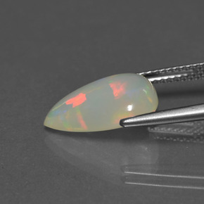 3,53 ctw natürlicher weißer Opal, Birnenform, Transparent