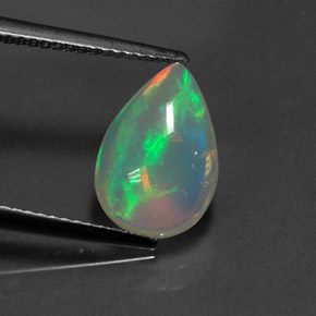 2,08 ctw natürlicher mehrfarbiger Opal, Birnenform, Transparent