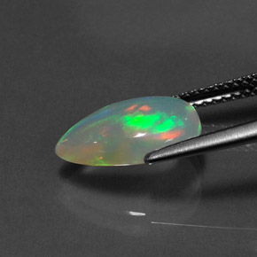 2,08 ctw natürlicher mehrfarbiger Opal, Birnenform, Transparent