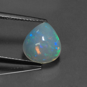 2,00 ctw natürlicher mehrfarbiger Opal, Birnenform, Transparent
