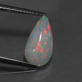 2,18 ctw natürlicher mehrfarbiger Opal, Birnenform, Transparent
