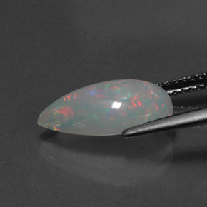 2,18 ctw natürlicher mehrfarbiger Opal, Birnenform, Transparent
