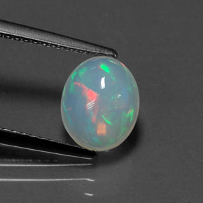 1,29 ctw natürlicher mehrfarbiger Opal, Oval Schliff, Transparent