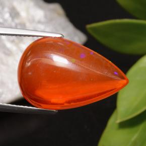 9,93 ctw natürlicher orangefarbener Opal, Birnenform, Transparent