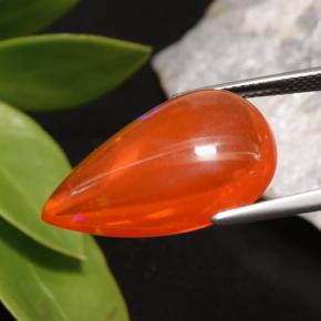 9,93 ctw natürlicher orangefarbener Opal, Birnenform, Transparent