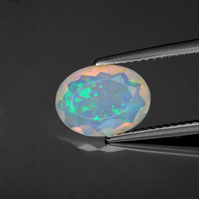 1,22 ctw natürlicher mehrfarbiger Opal, Oval Schliff, Transparent