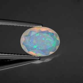1,22 ctw natürlicher mehrfarbiger Opal, Oval Schliff, Transparent