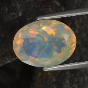 1,86 ctw natürlicher gelber Opal, Oval Schliff, Transparent