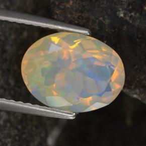 1,86 ctw natürlicher gelber Opal, Oval Schliff, Transparent