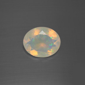 1,60 ctw natürlicher mehrfarbiger Opal, Oval Schliff, Transparent