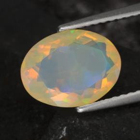 1,53 ctw natürlicher mehrfarbiger Opal, Oval Schliff, Transparent