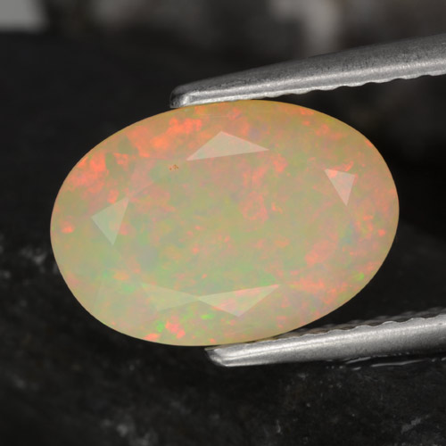 1,51 ctw natürlicher mehrfarbiger Opal, Oval Schliff, Lichtdurchlässig