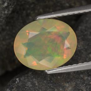 1,24 ctw natürlicher mehrfarbiger Opal, Oval Schliff, Transparent
