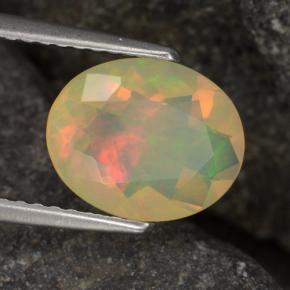 1,24 ctw natürlicher mehrfarbiger Opal, Oval Schliff, Transparent