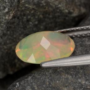 1,24 ctw natürlicher mehrfarbiger Opal, Oval Schliff, Transparent