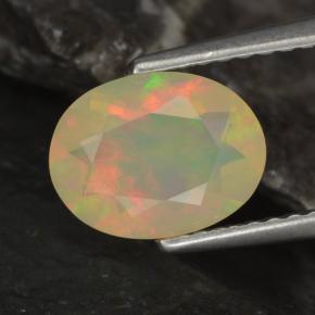 0,96 ctw natürlicher mehrfarbiger Opal, Oval Schliff, Transparent