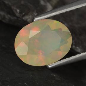 0,96 ctw natürlicher mehrfarbiger Opal, Oval Schliff, Transparent