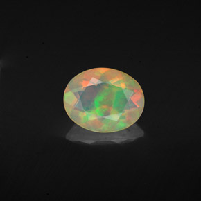 0,92 ctw natürlicher mehrfarbiger Opal, Oval Schliff, Transparent