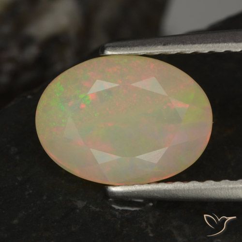 1.14ct Natürlicher Mehrfarbig Opal, Oval, Lichtdurchlässig