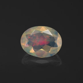 1,06 ctw natürlicher mehrfarbiger Opal, Oval Schliff, Transparent