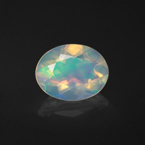 1,10 ctw natürlicher mehrfarbiger Opal, Oval Schliff, Transparent
