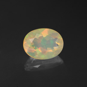 1,22 ctw natürlicher mehrfarbiger Opal, Transparent, Transparent / Lichtdurchlässig