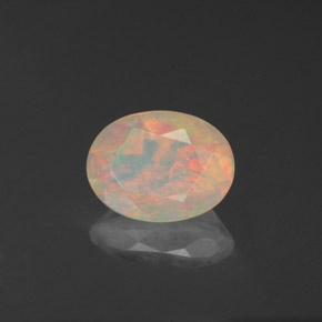 0,89 ctw natürlicher mehrfarbiger Opal, Transparent, Transparent / Lichtdurchlässig